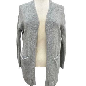 AEO Open-Front Cardigan with Pockets in Light Gray